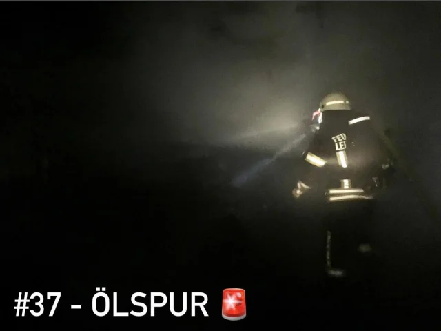 #37 - ÖLSPUR

Aus einem Roller, der ohne Kennzeichen auf einem öffentlichen Parkplatz abgestellt wurde, traten Öl und Kraftstoff aus. 
Die Einsatzkräfte der Feuerwehr nahmen die Flüssigkeiten mittels Ölbinder auf. Die Polizei wurde zur Halterfeststellung hinzugezogen.